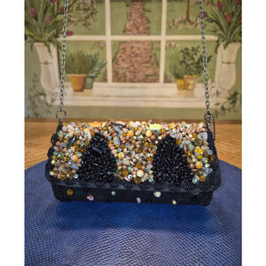 Mary Frances evening beaded Crossbody..Sz.L.7"xh4:×d.2"(#1214) beautiful